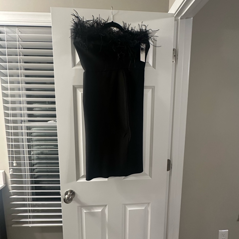 MIDI DRESS - BLACK FEATHER